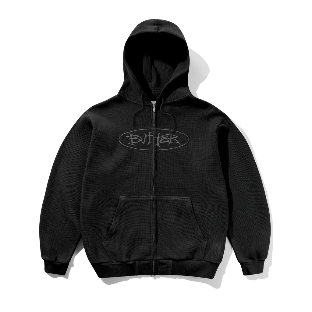 Tide Waffle Zip Thru Washed Black