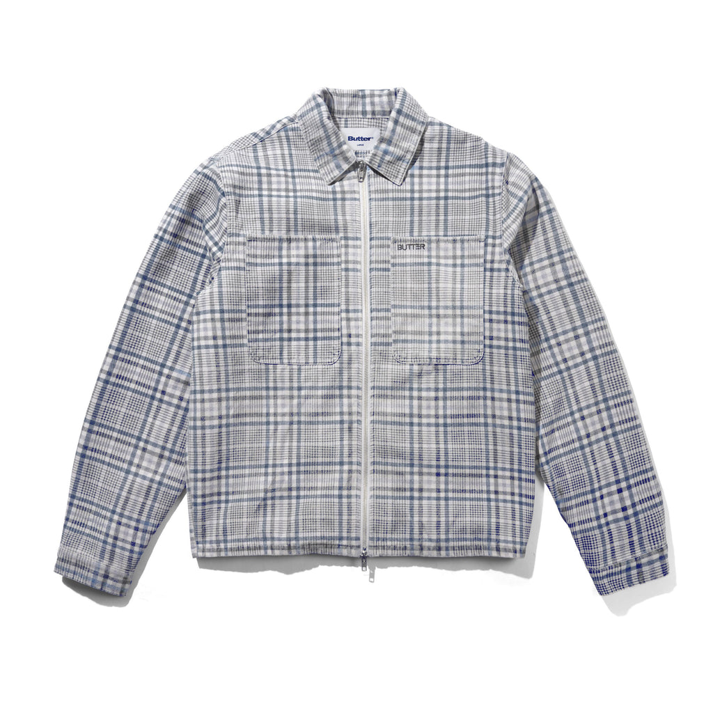 Herringbone Zip Jacket Washed Plaid