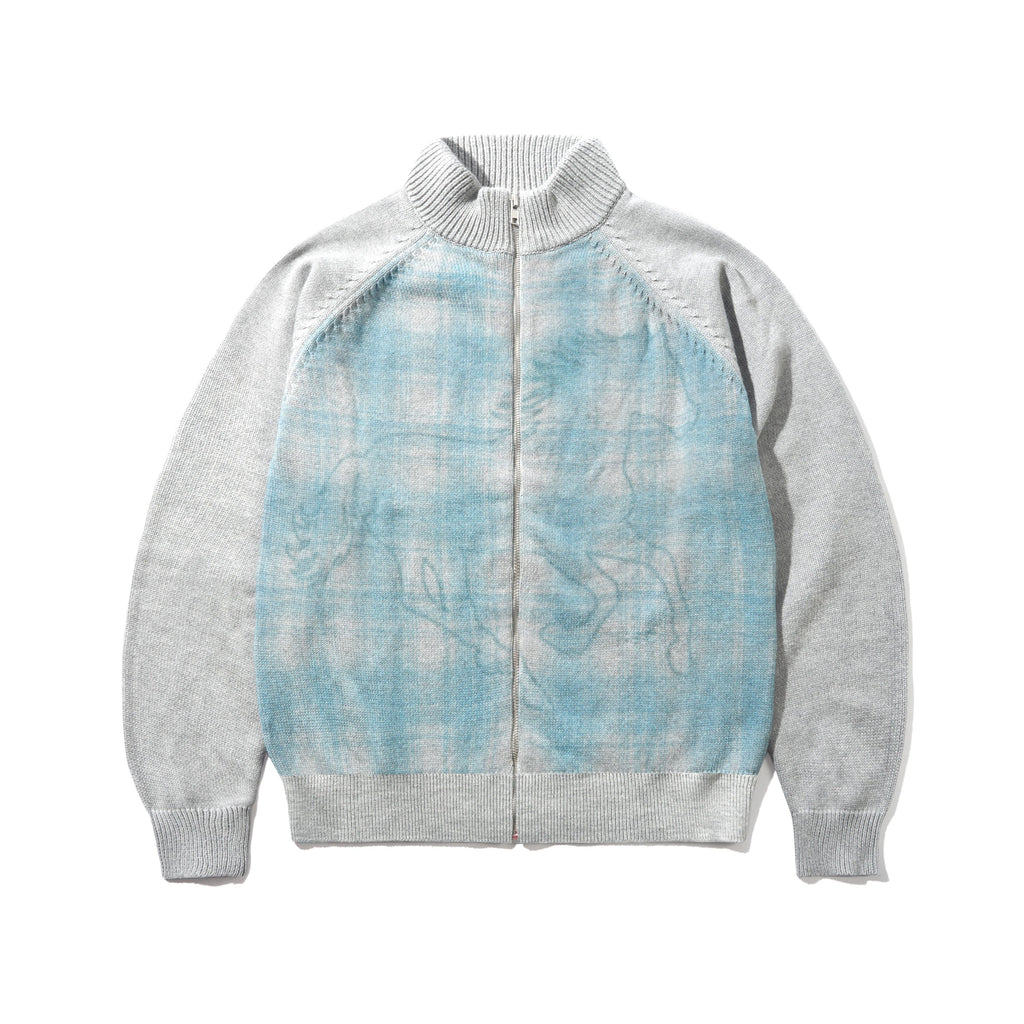 Mustang Zip-Thru Knit Sweater Grey