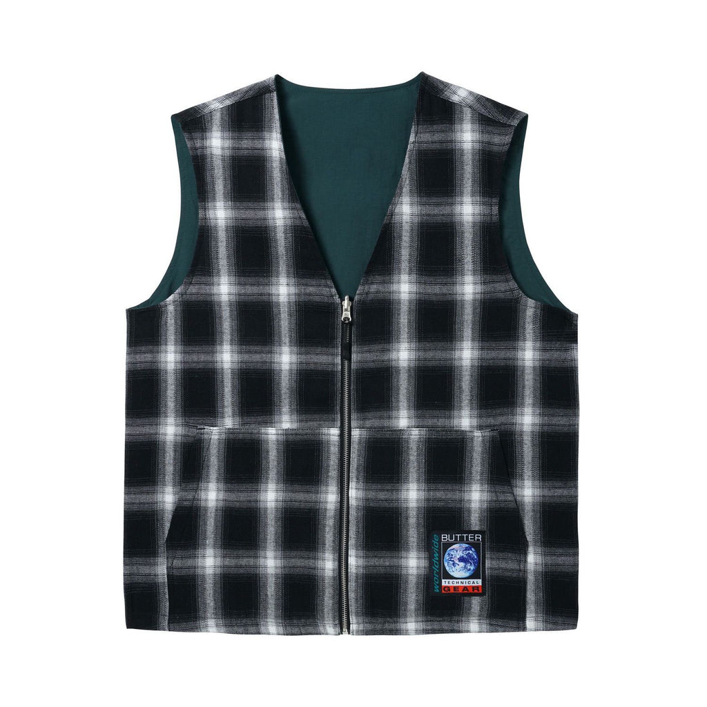 Shadow Plaid Reversible Vest