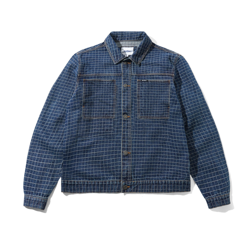 Grid Denim Jacket Indigo
