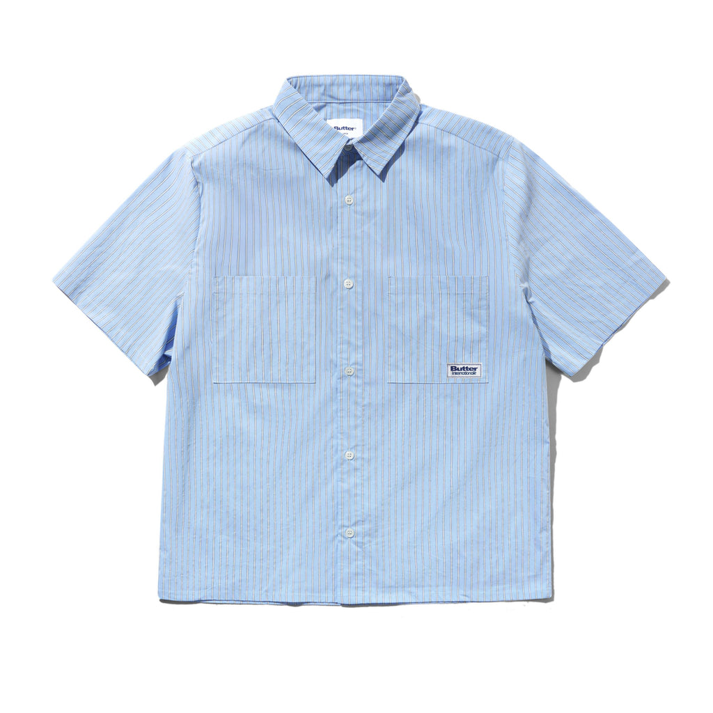 Vertical Stripe S_S Shirt Sky Blue