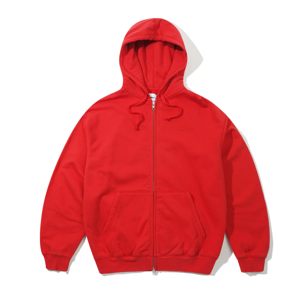 Alpine Zip Thru Hood Washed Red