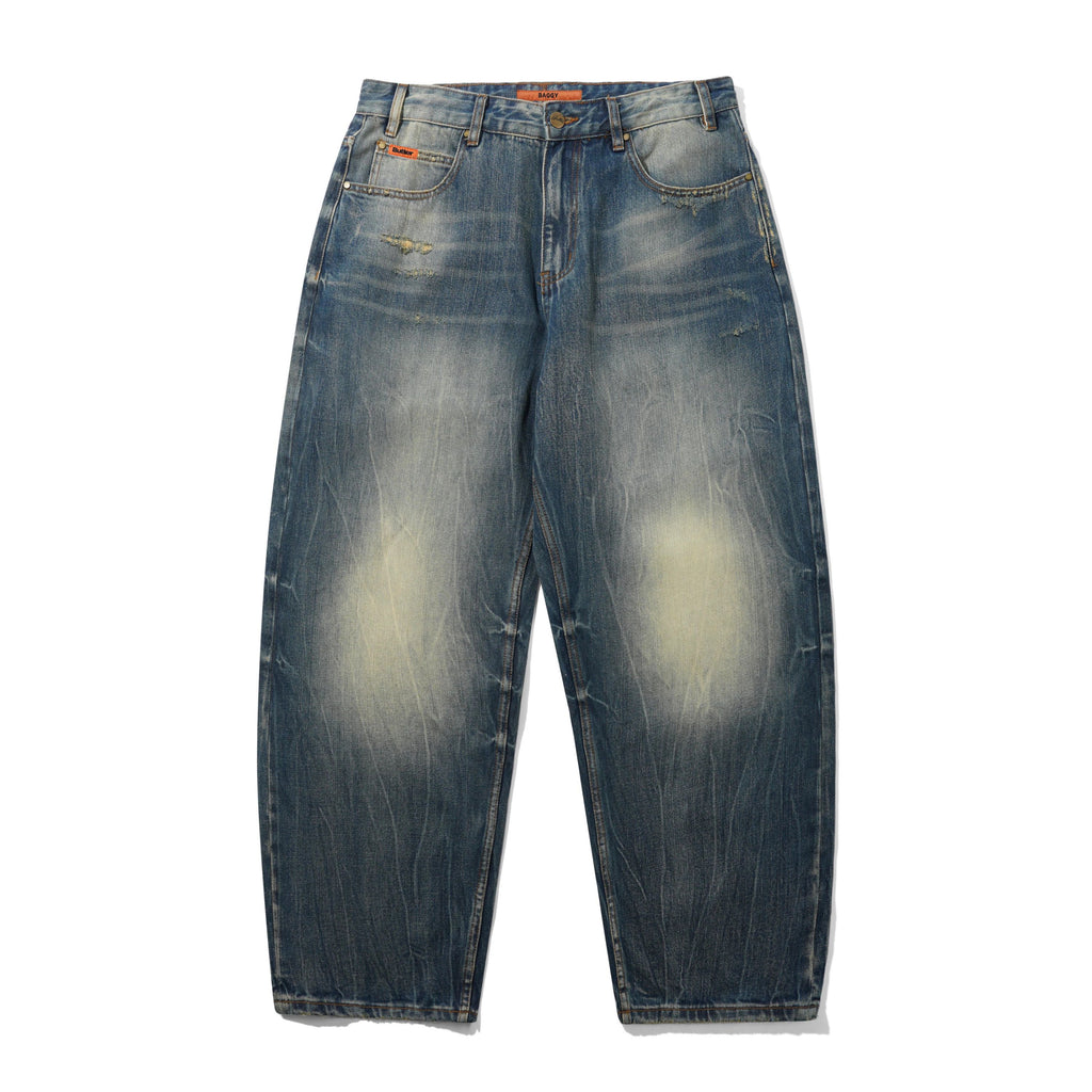 Baggy Denim Jeans Distressed Selvedge