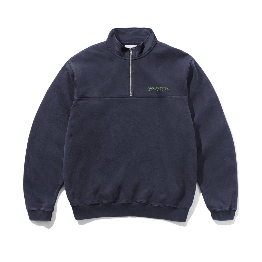 Panel 1_4 Zip Sweater Washed Navy