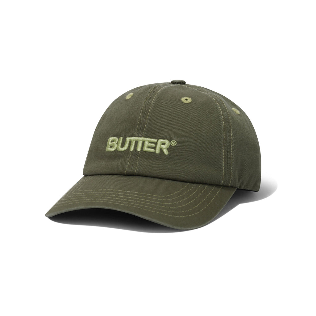 Rounded Logo 6 Panel Washed Army