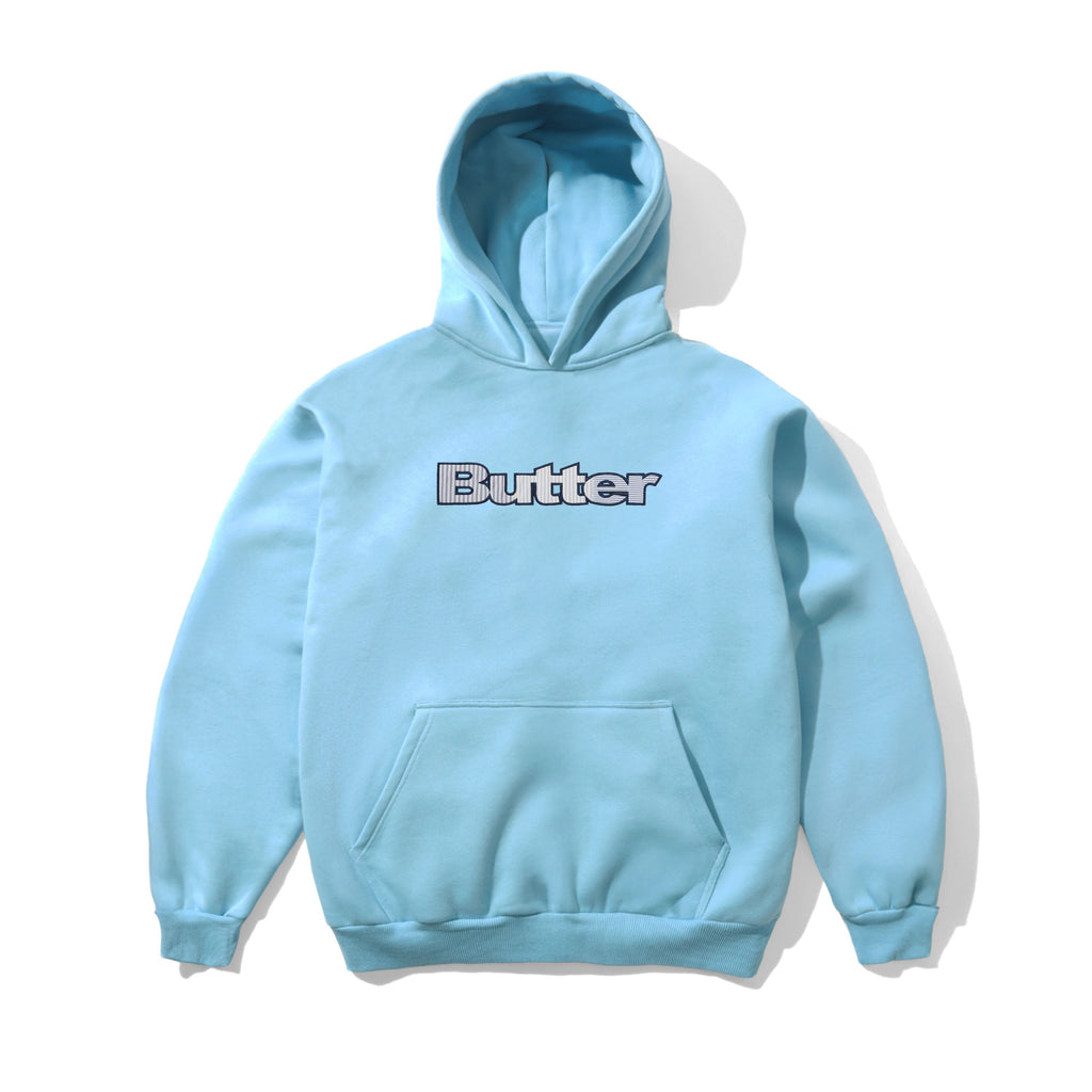 Stripe Logo Applique Pullover Hood Sky