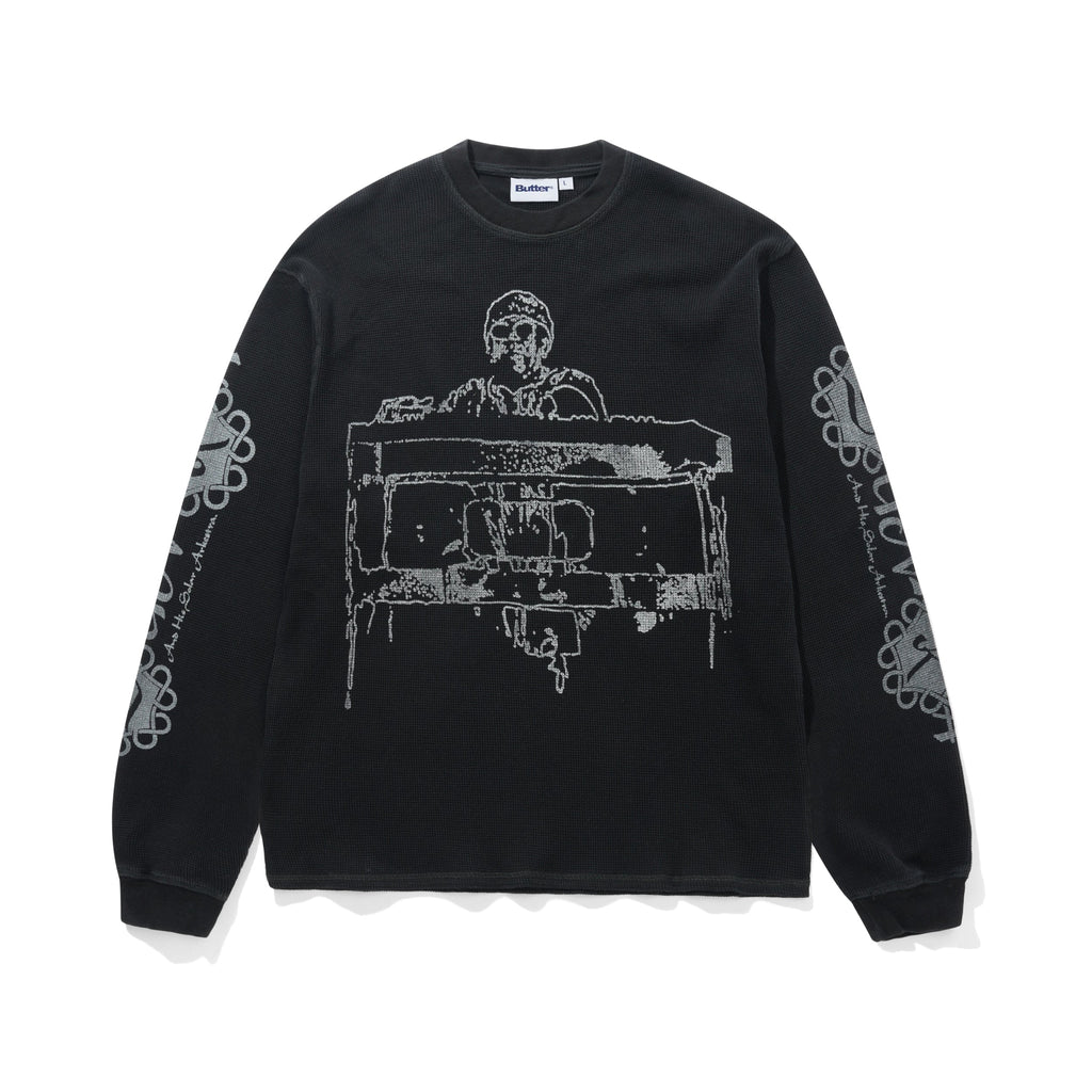 Arkestra L / S Waffle Top Washed Black