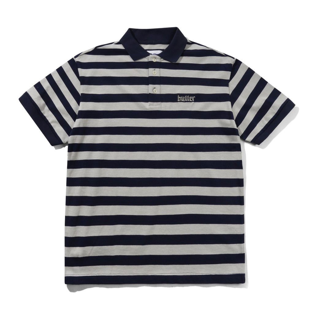 Striped Polo Shirt Navy / Grey