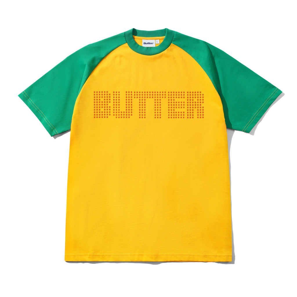 Stars Raglan Tee Green Gold
