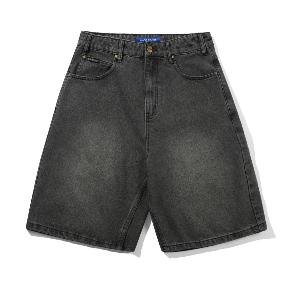 Baggy Denim Shorts Faded Black