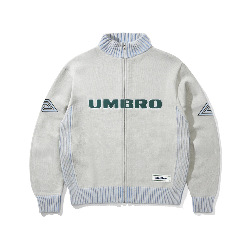 Diamond Zip-Thru Knit Grey