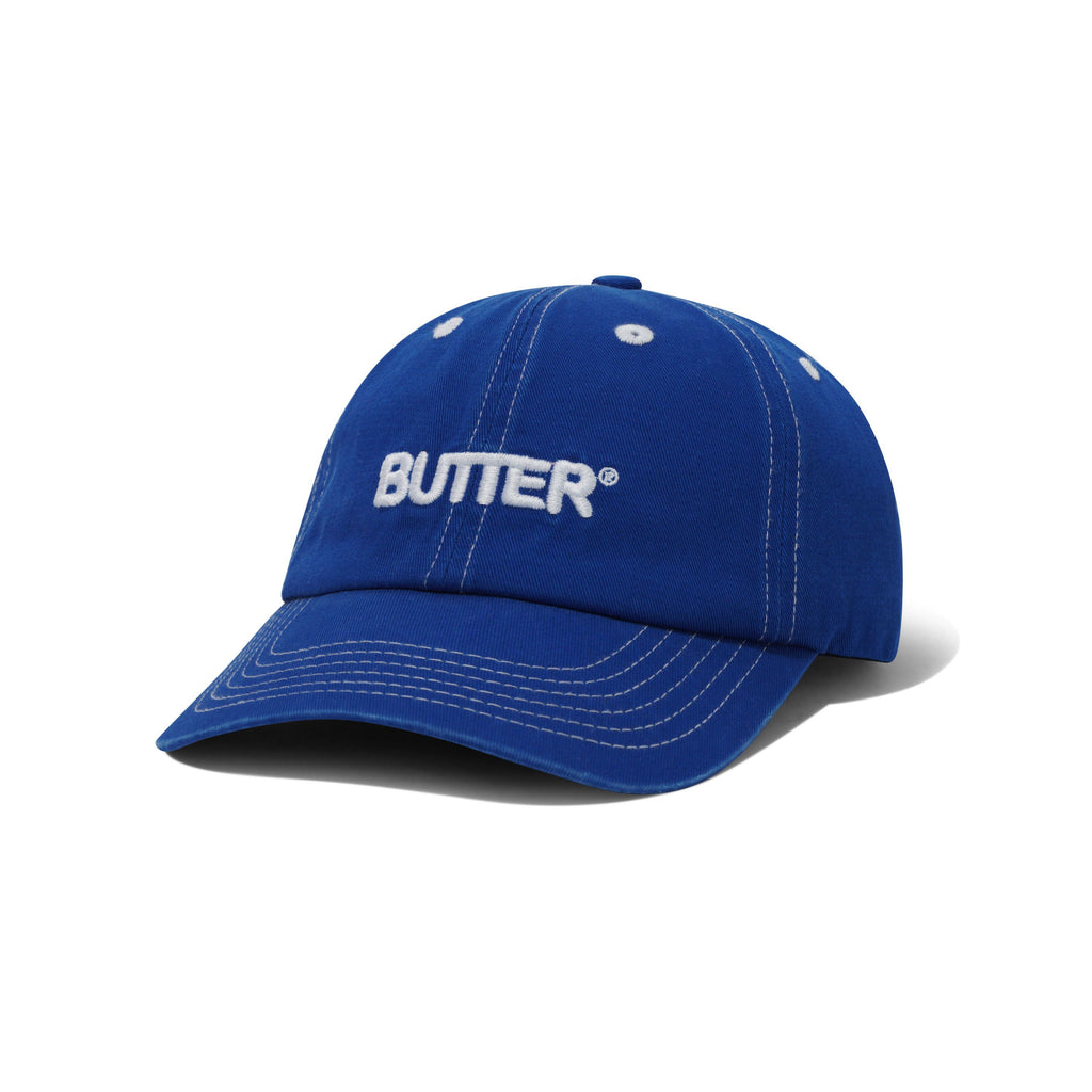 Rounded Logo 6 Panel Washed Cobalt