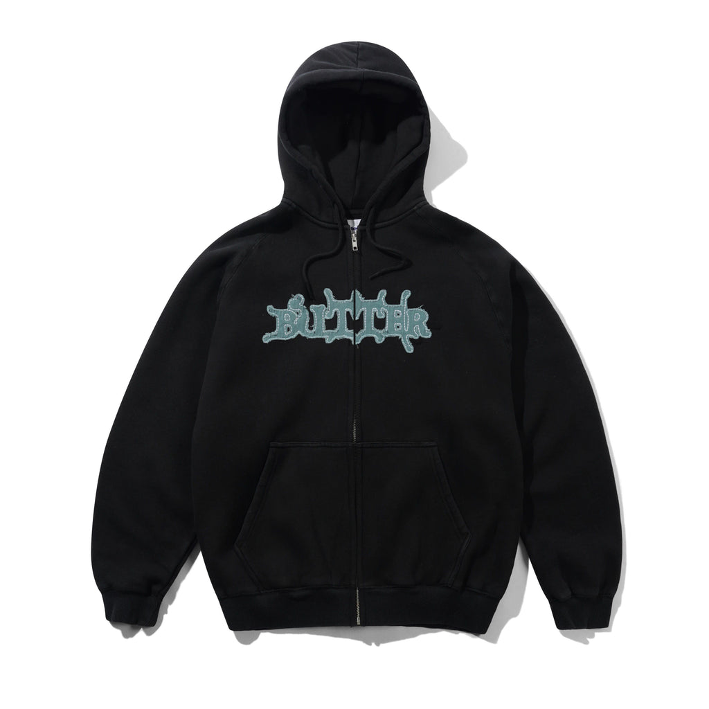 Serif Zip-Thru Hood Washed Black
