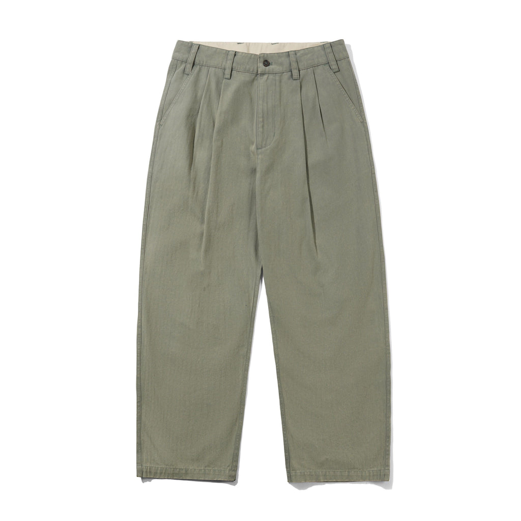 Pleated Trousers Washed Fatigue