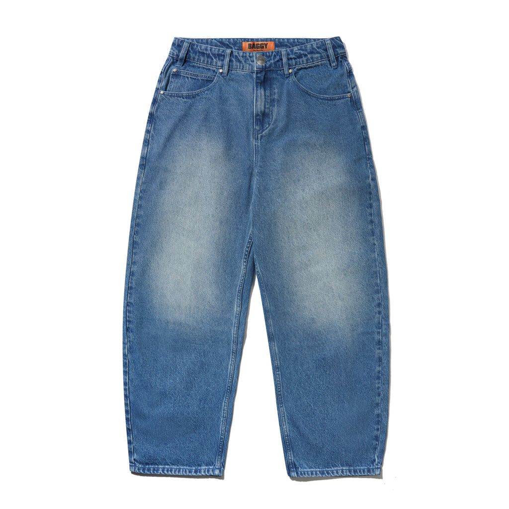 Drummer Baggy Denim Jeans Stone Wash Blue