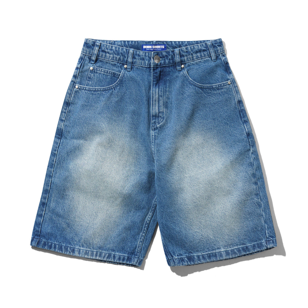 Drummer Baggy Denim Shorts Stone Wash Blue