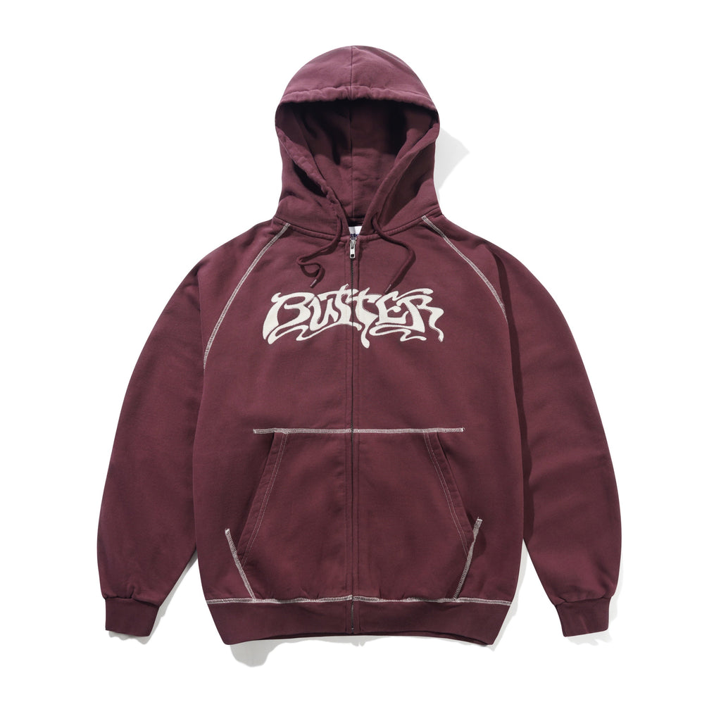 Drummer Zip Thru Hood Washed Rhubarb