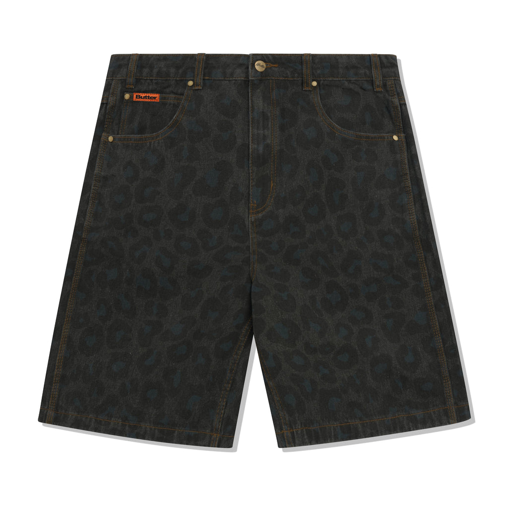 Leopard Denim Shorts