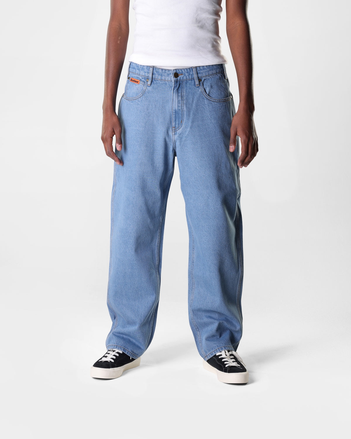 Relaxed Denim Jeans, Washed Indigo