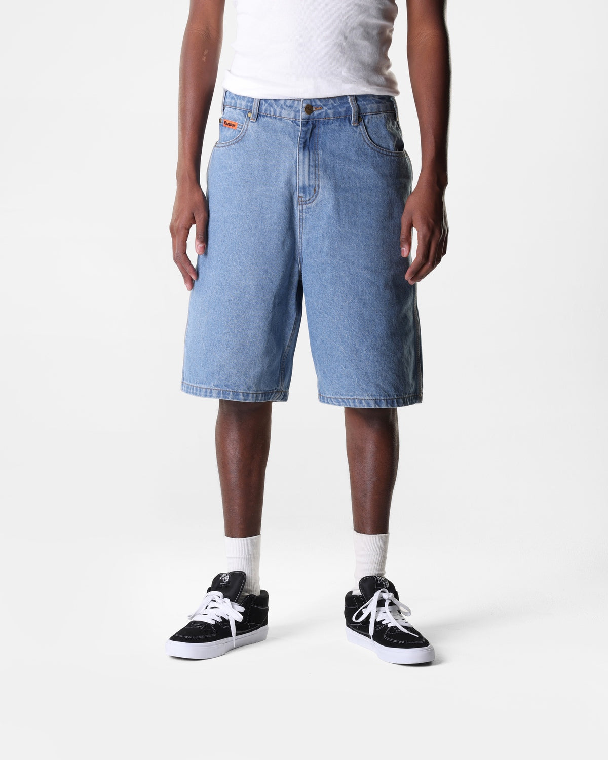 Baggy Denim Shorts, Washed Indigo