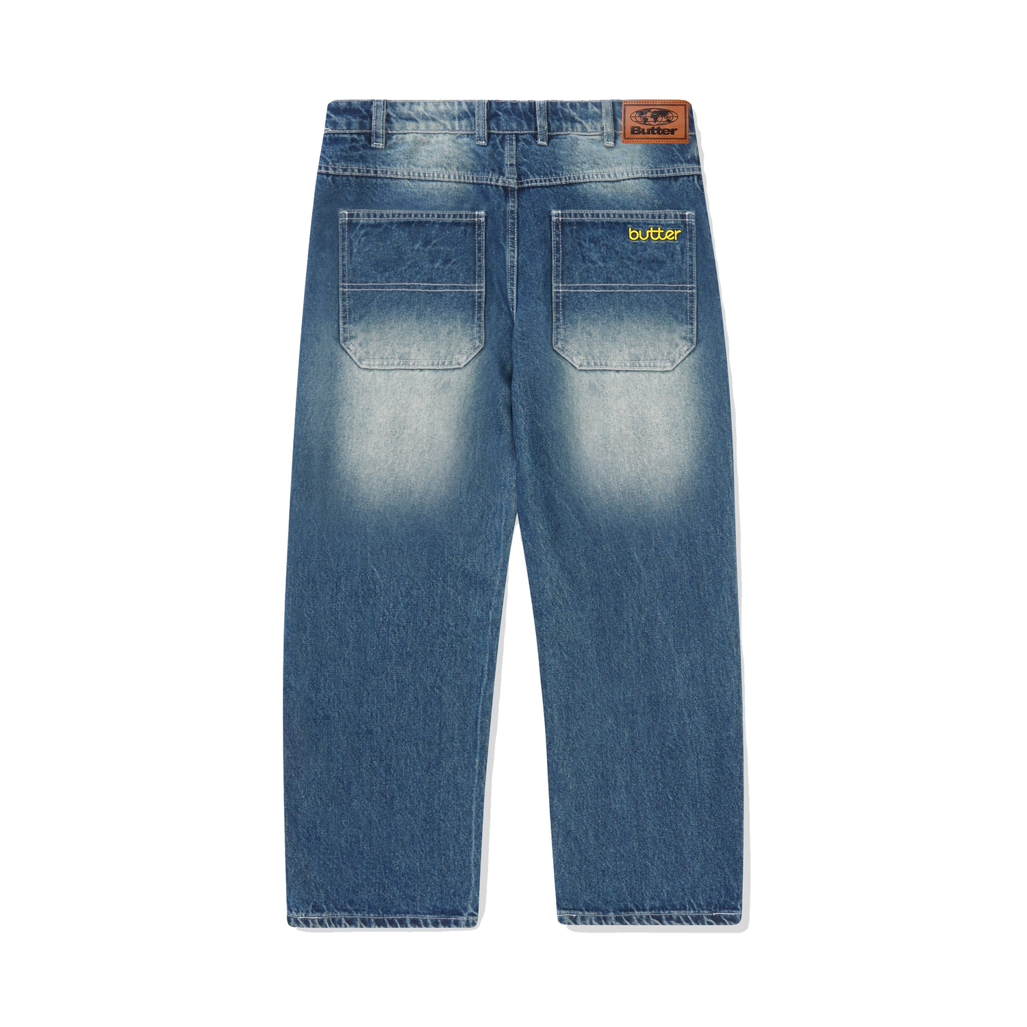 Alpine Denim Jeans, Distressed Faded Blue