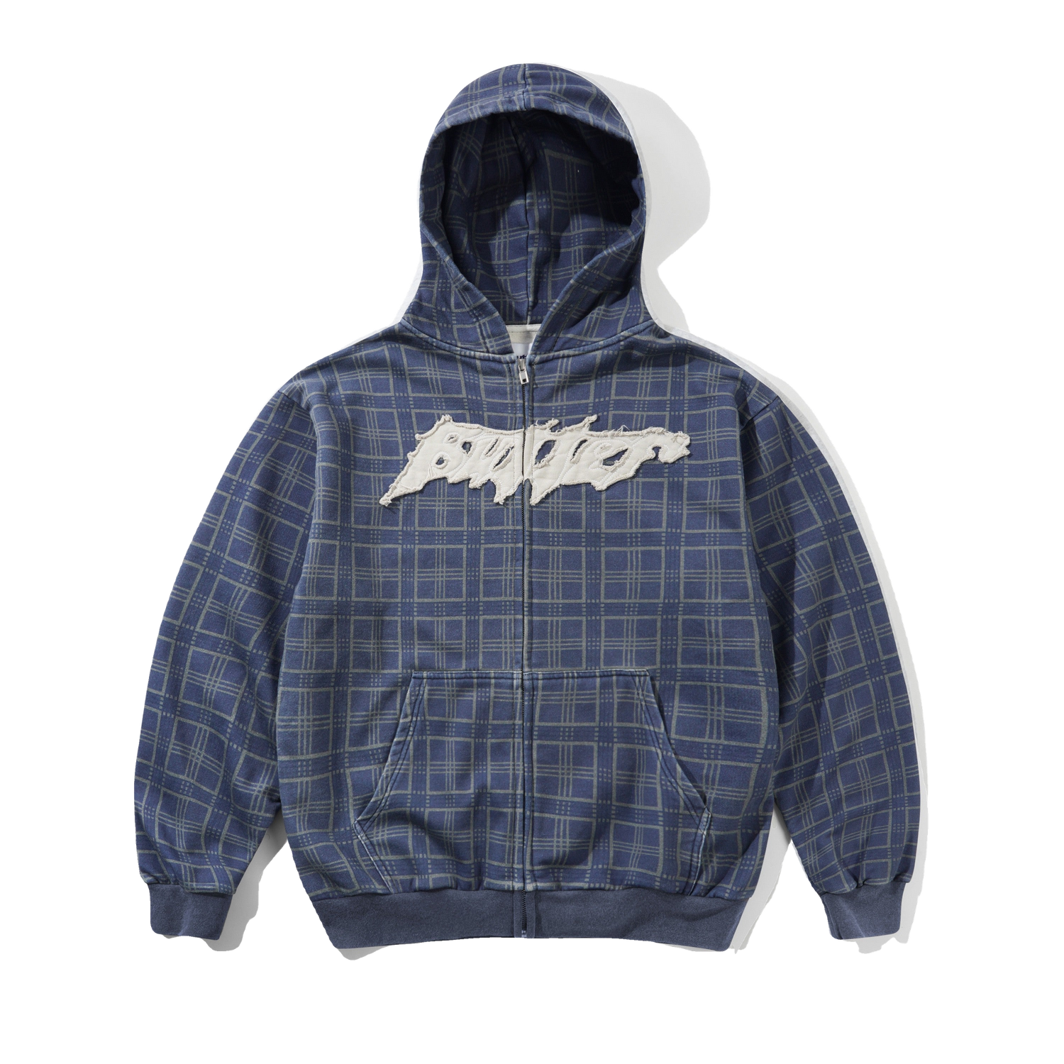 Amplify Zip-Thru Hood, Washed Navy Plaid
