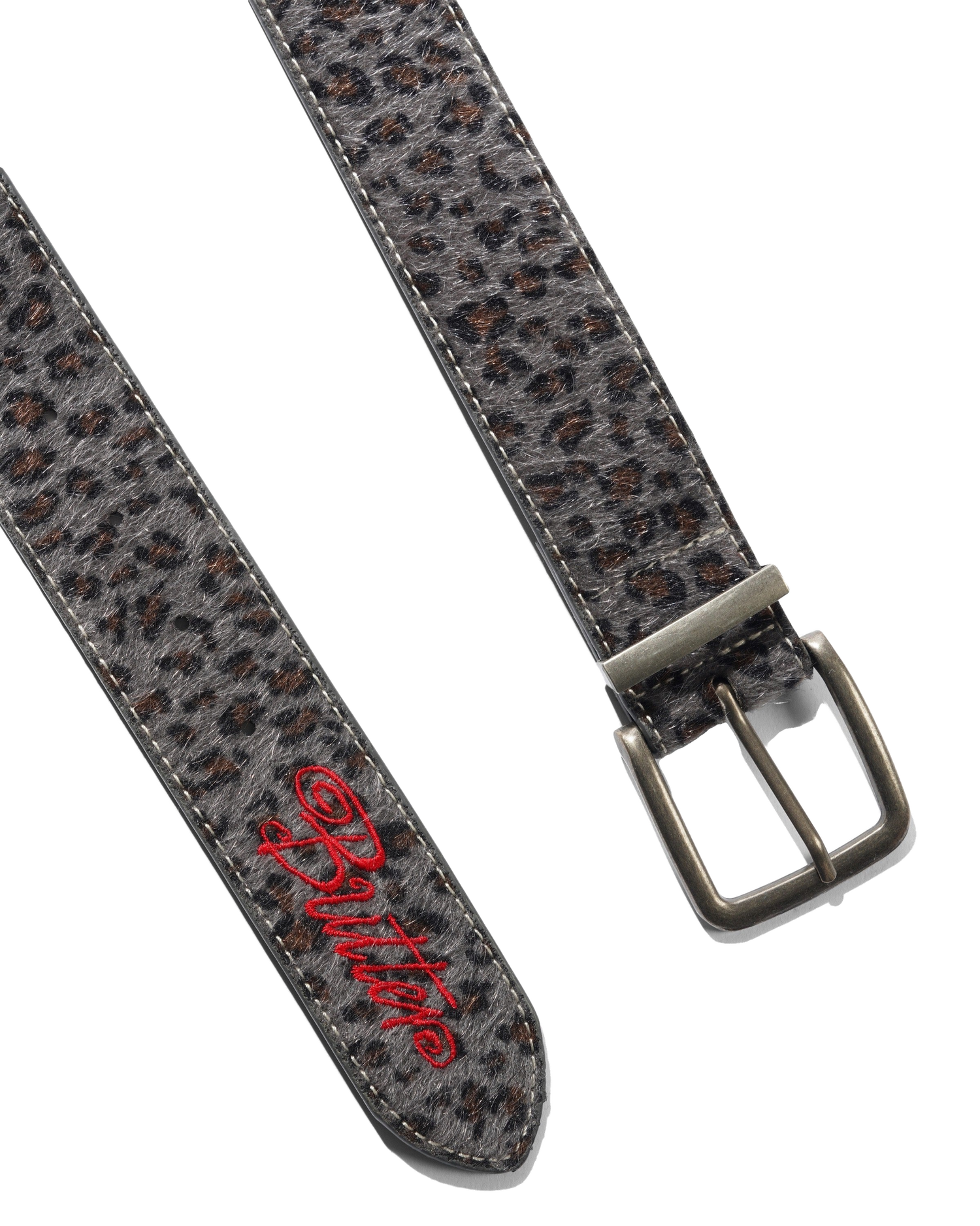 Animal Hide Belt, Grey Leopard