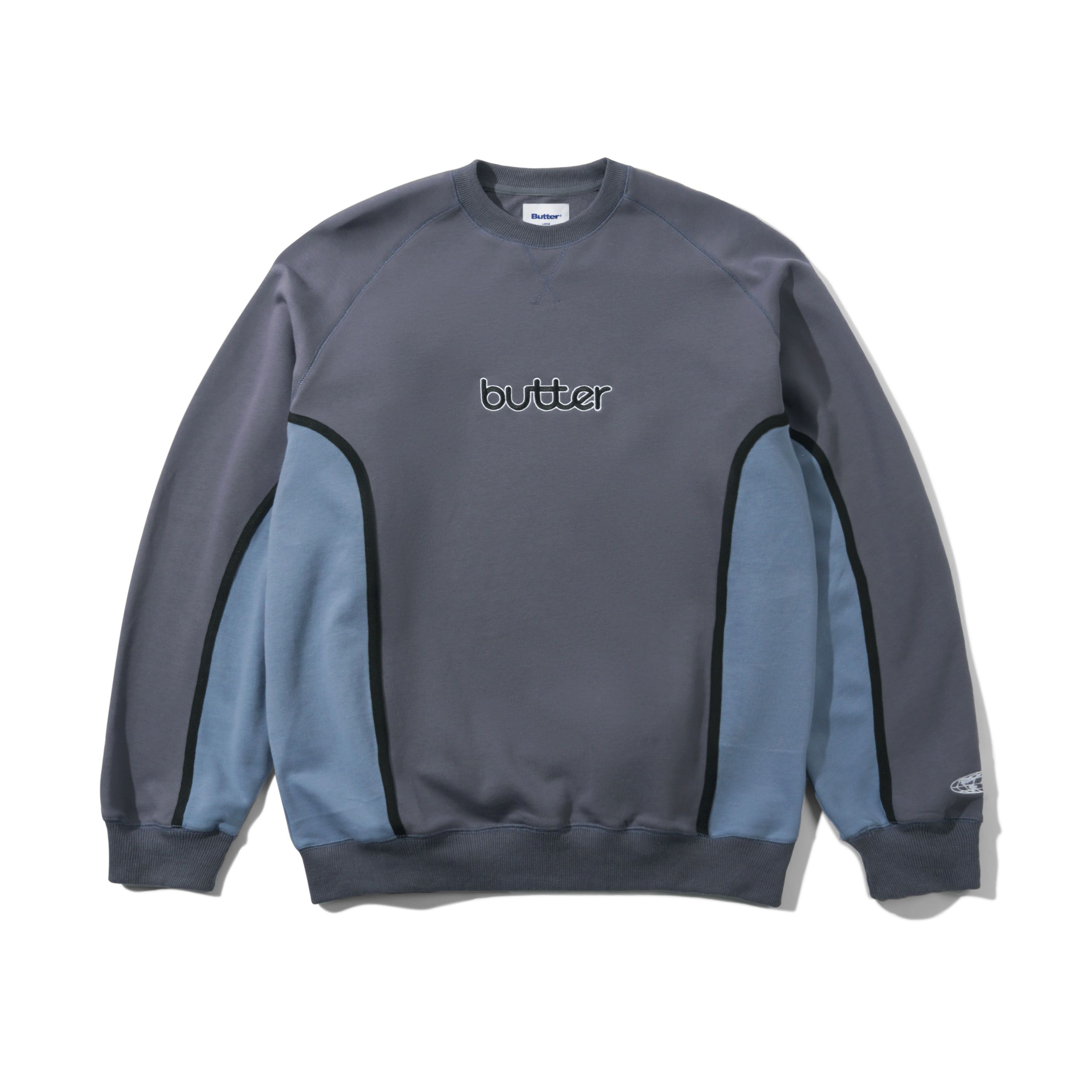 【BUTTER GOODS】 Aspect Crewneck, Slate / Denim Aspect Crewneck, Slate / Denim – Butter Goods