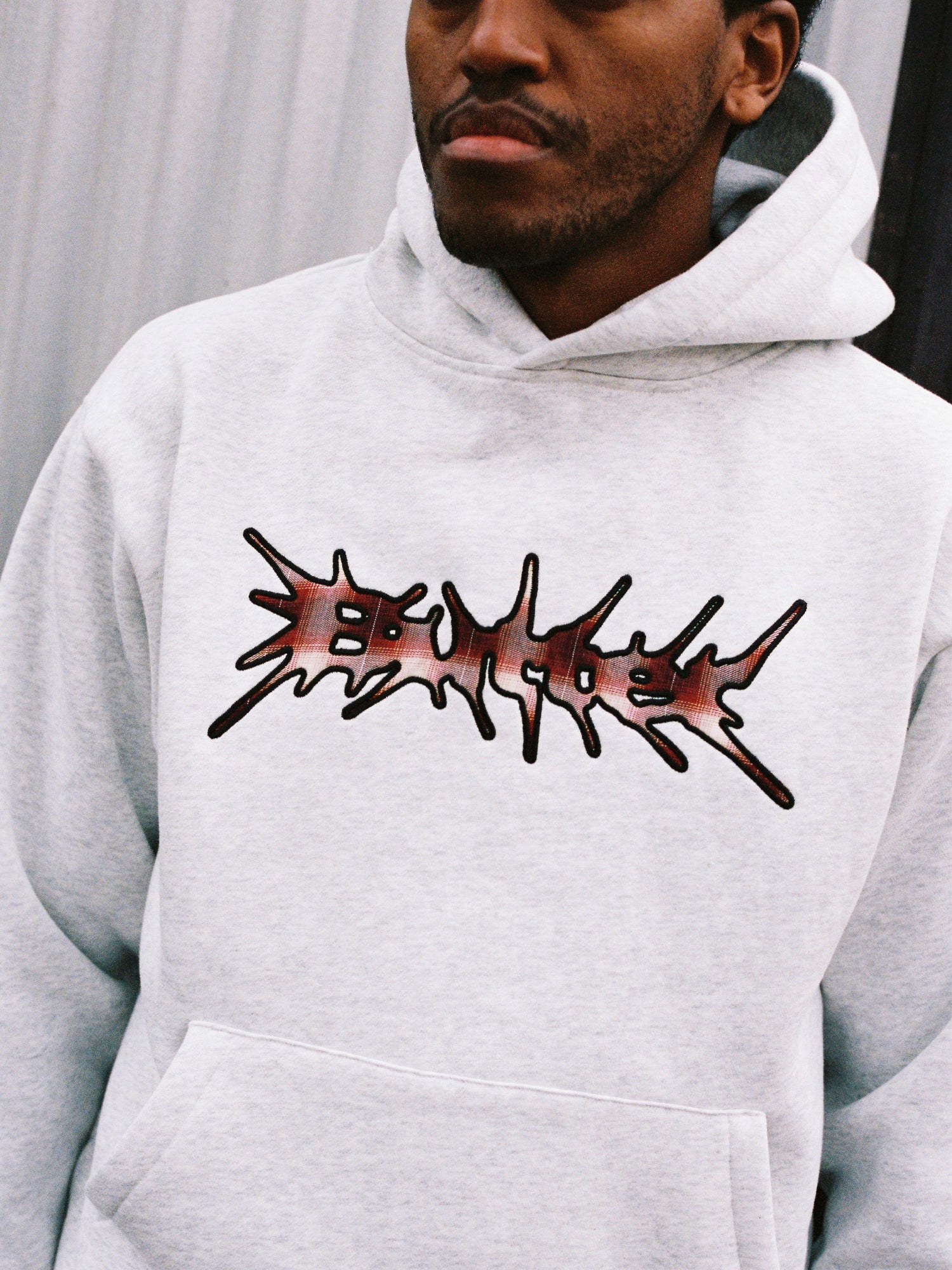 Nail Applique Pullover Hood, Black