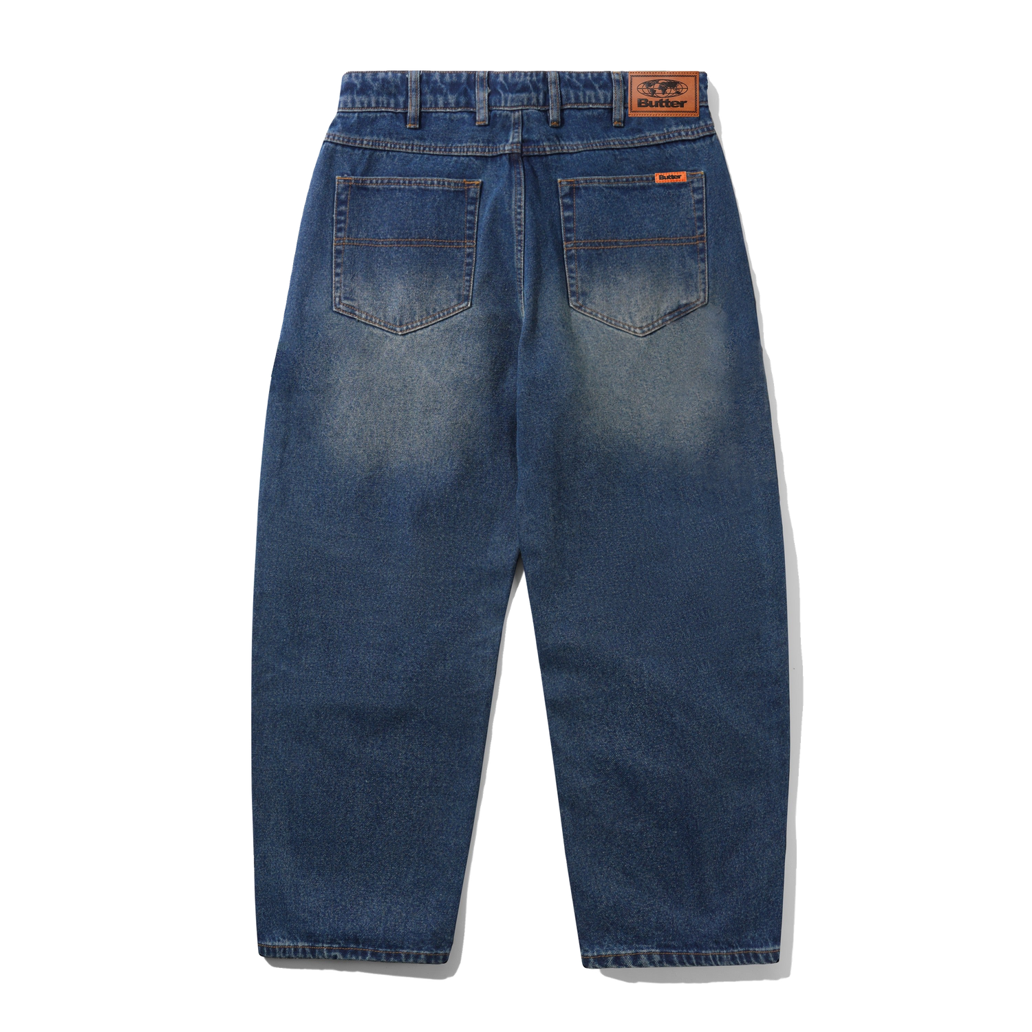 Baggy Denim Jeans, Distressed Indigo
