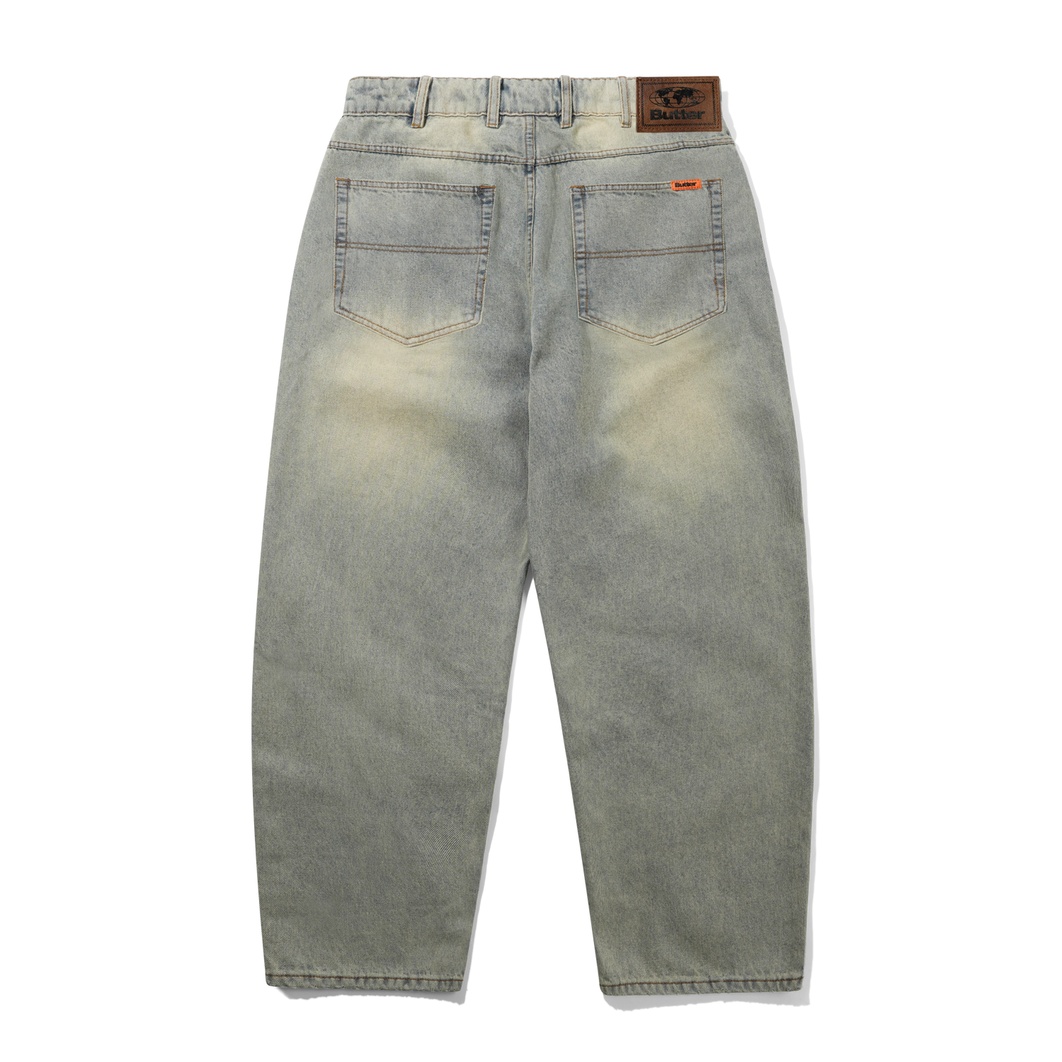 Baggy Denim Jeans, Distressed Light Blue