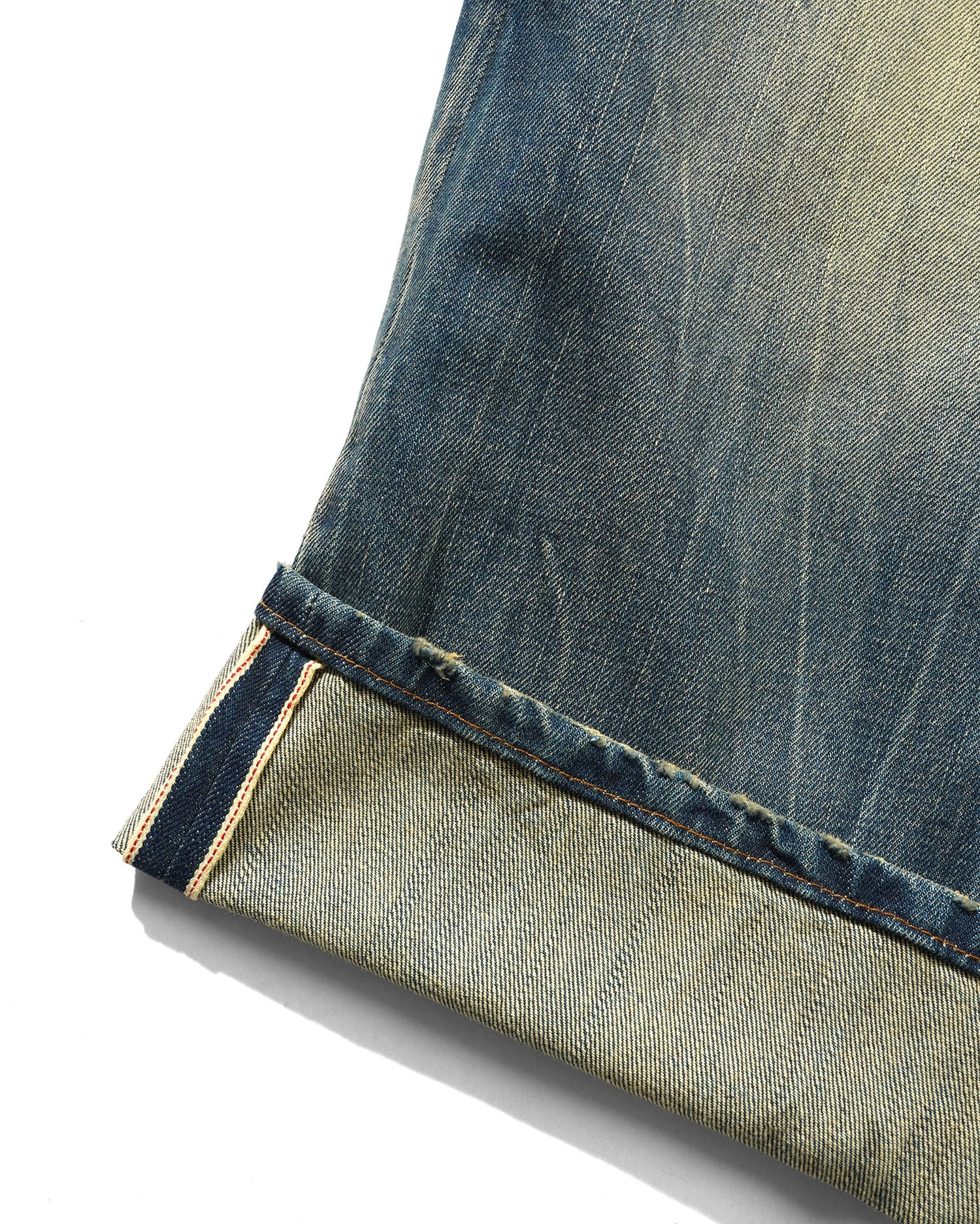 Baggy Denim Jeans, Distressed Selvedge