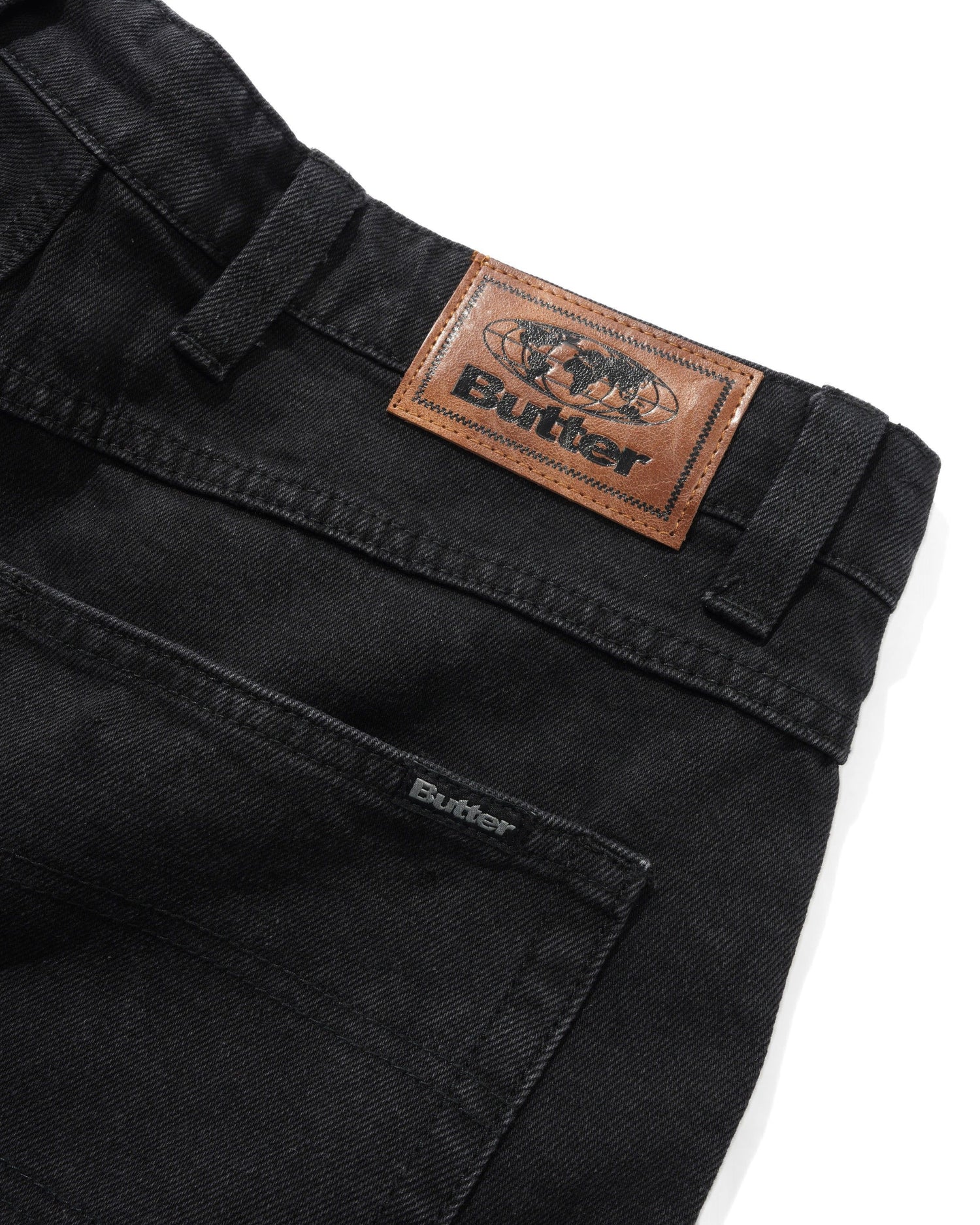 Baggy Denim Jeans, Flat Black