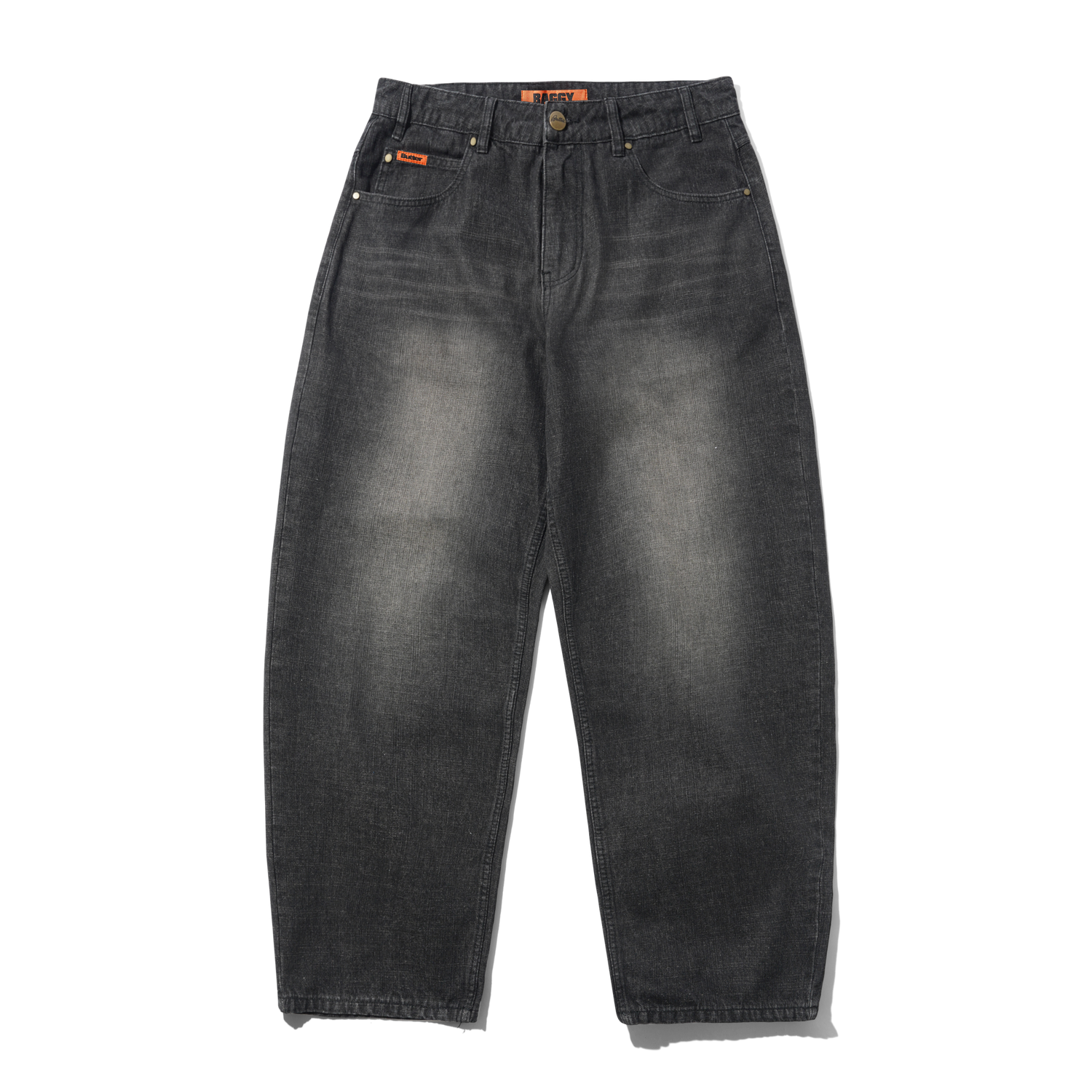 Baggy Denim Jeans, Slub Black
