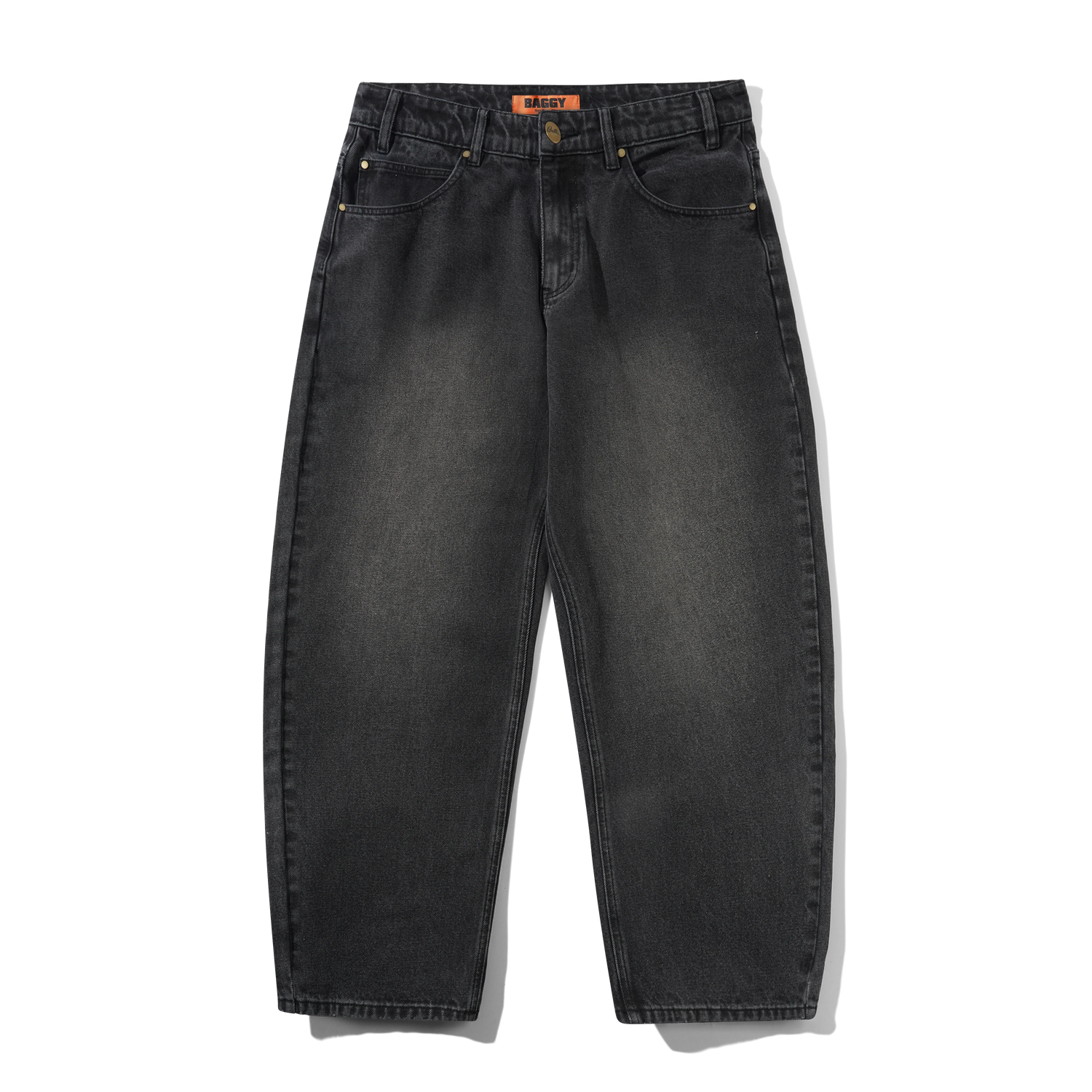 Baggy Denim Jeans, Washed Black