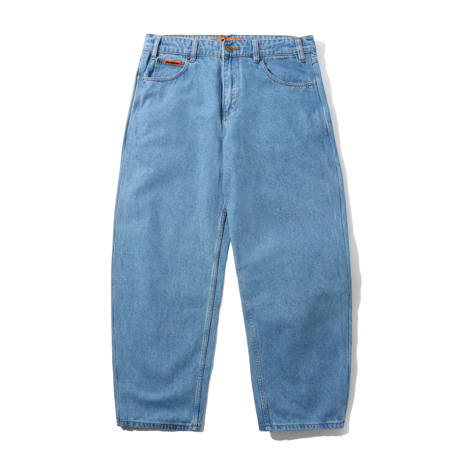 Baggy Denim Jeans, Washed Indigo