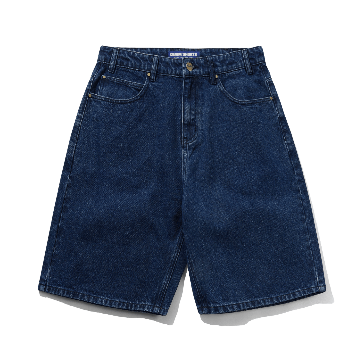 Baggy Denim Shorts, Dark Blue