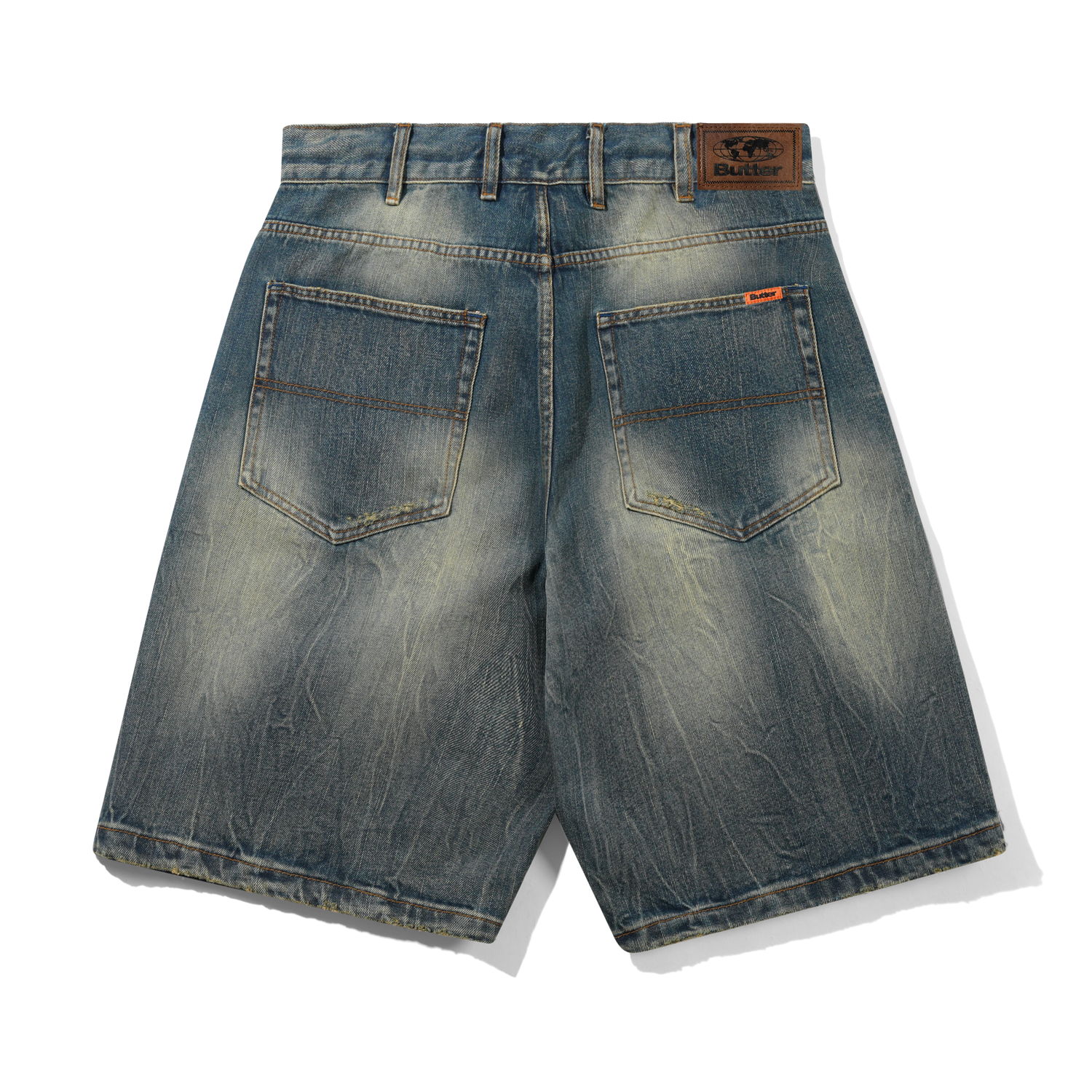 Baggy Denim Shorts, Distressed Selvedge