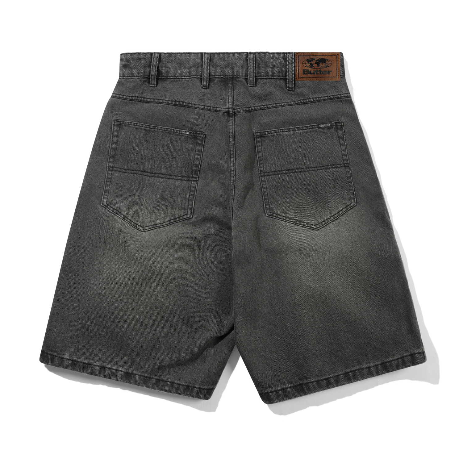 Baggy Denim Shorts, Faded Black