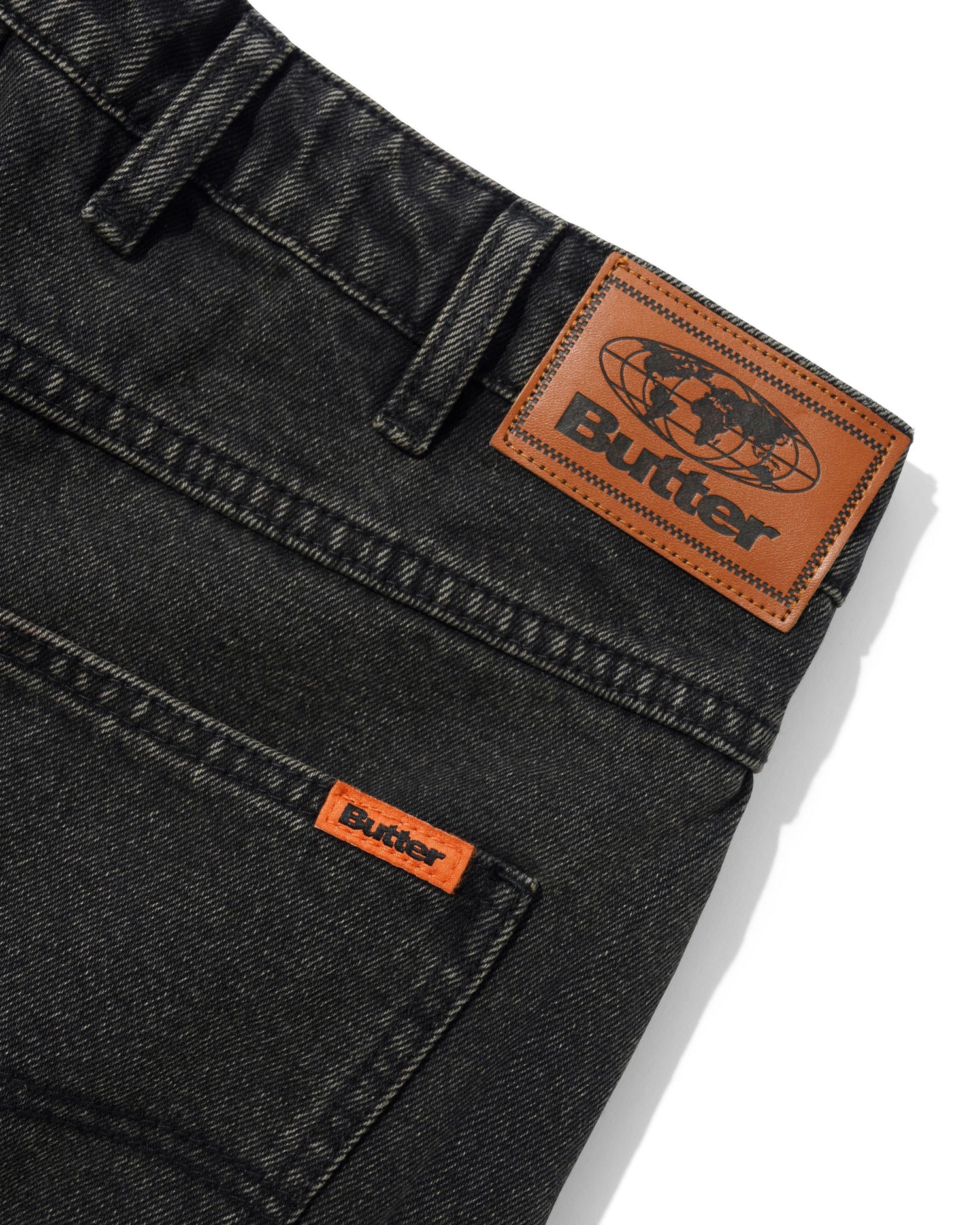 Baggy Denim Shorts, Faded Black