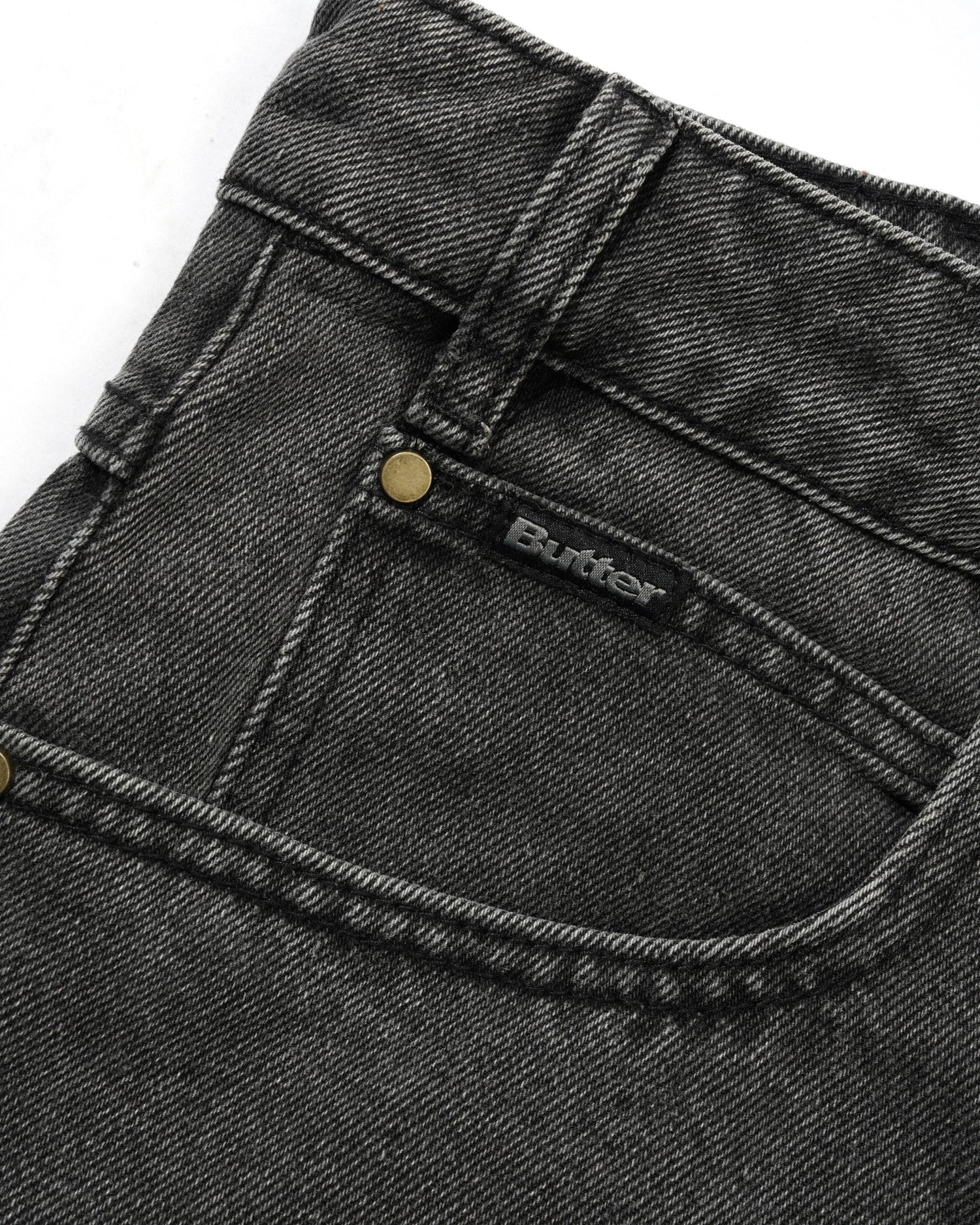 Baggy Denim Shorts, Faded Black