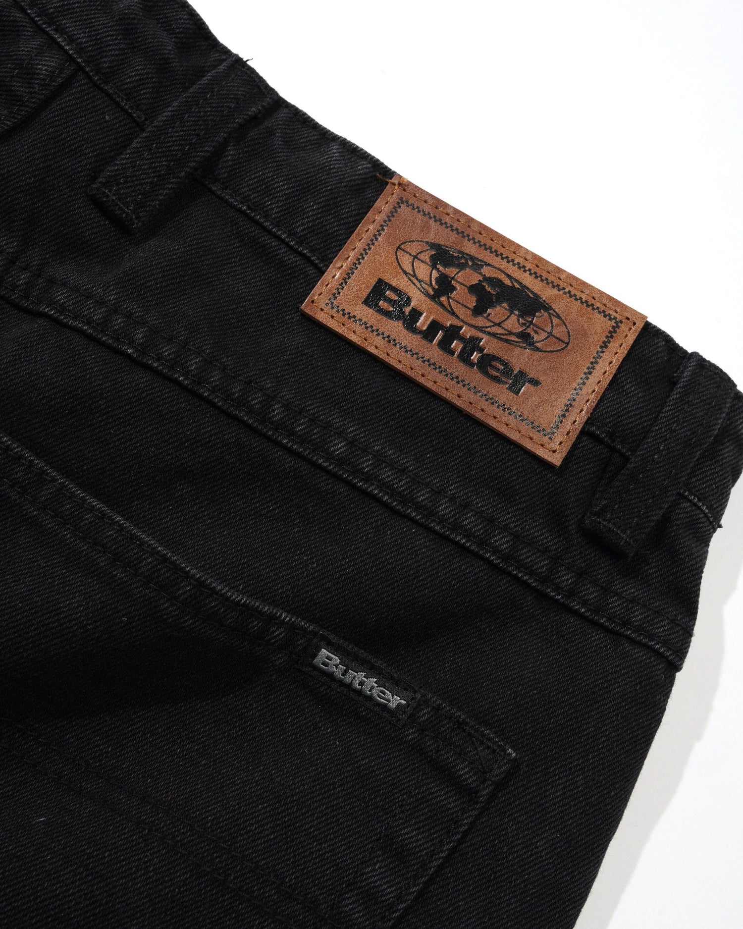 Baggy Denim Shorts, Flat Black