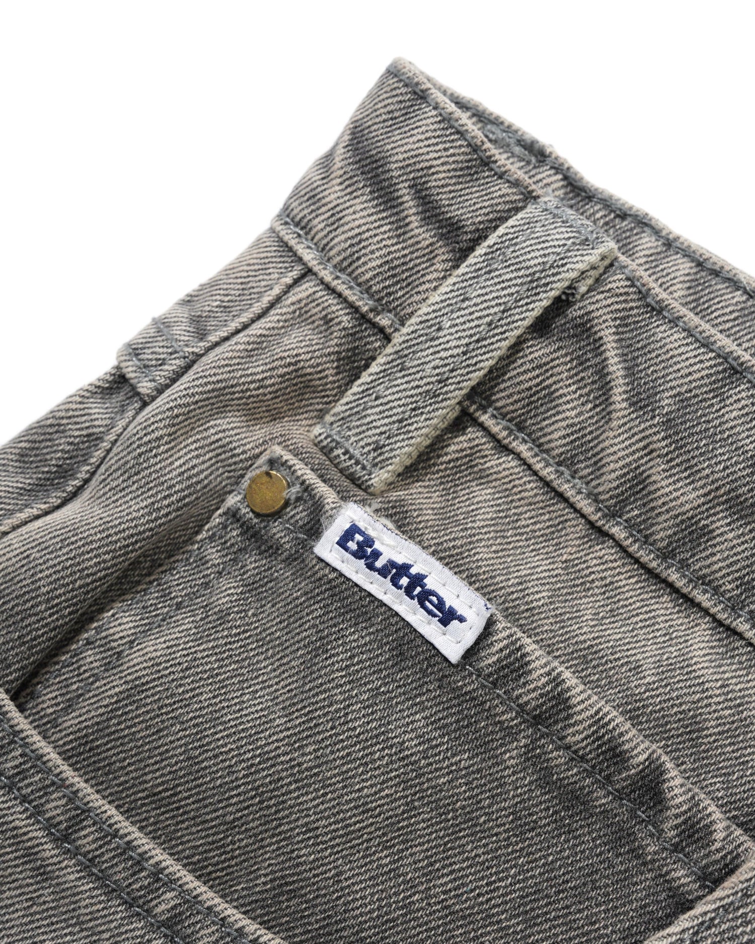Baggy Denim Shorts, Grey Wash