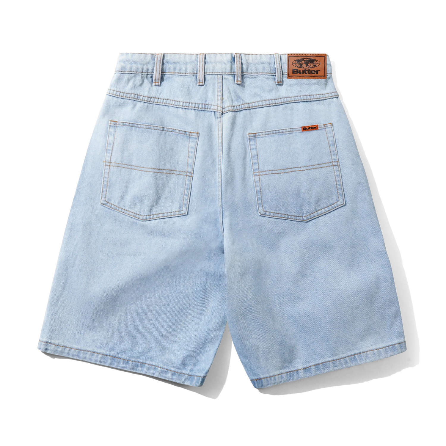 Baggy Denim Shorts, Light Blue