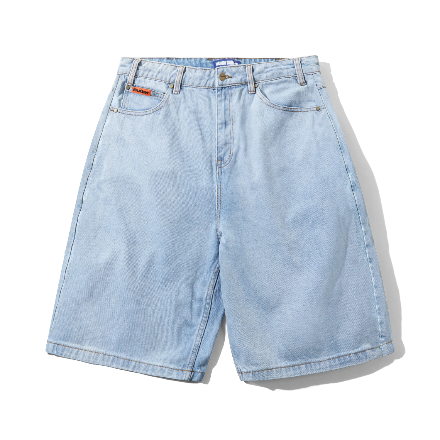 Baggy Denim Shorts, Light Blue