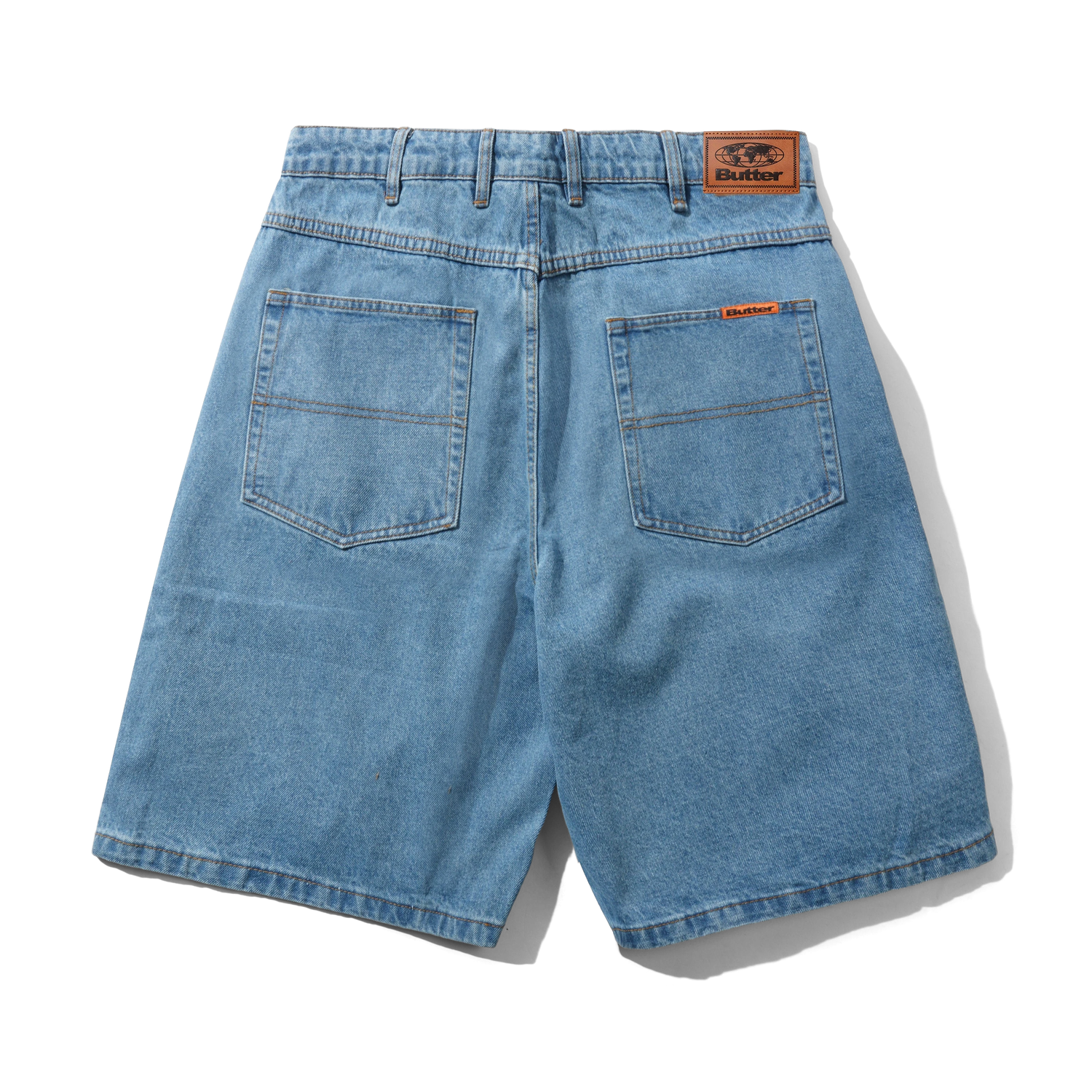 Baggy Denim Shorts, Washed Indigo