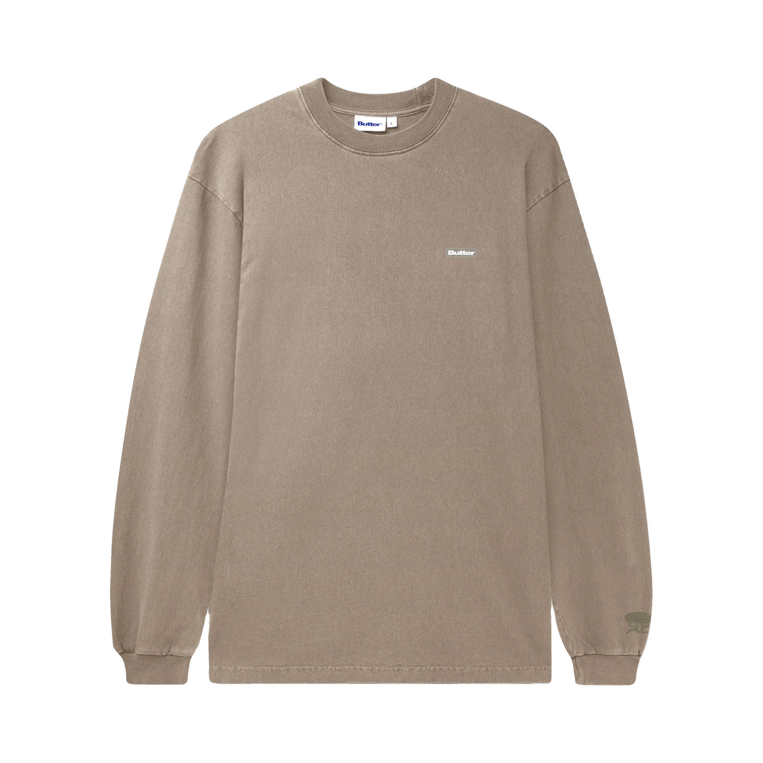 Basic L/S Tee, Washed Tan