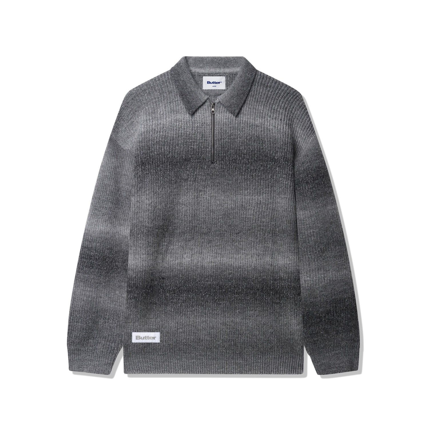 Beams 1/4 Zip Knit Polo, Charcoal