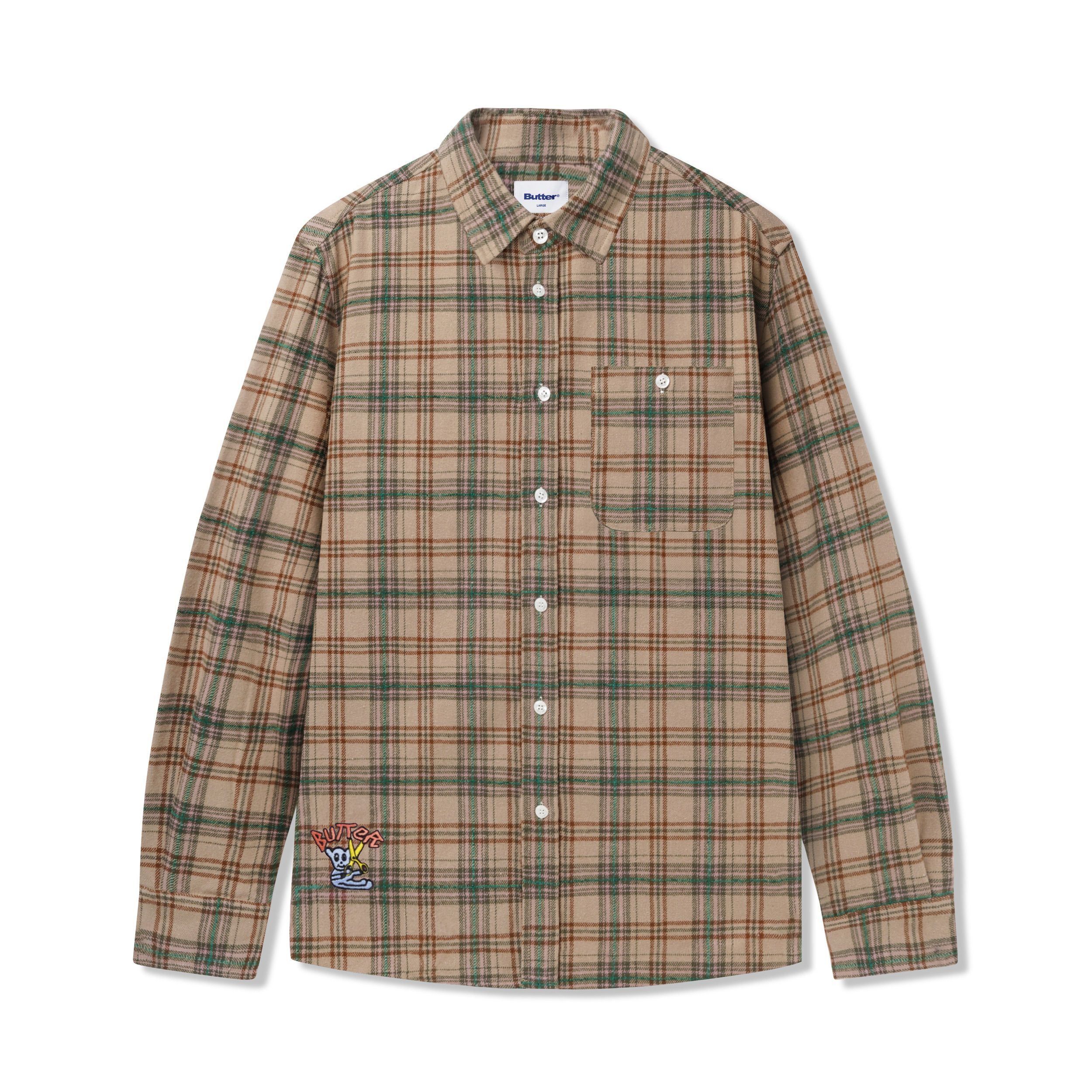 Bear Flannel Shirt, Khaki – Butter Goods
